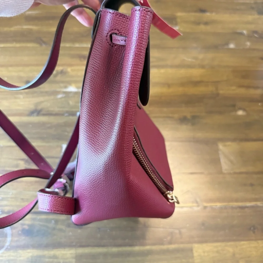 Kate Spade Deep Red Leather Burgundy Backpack